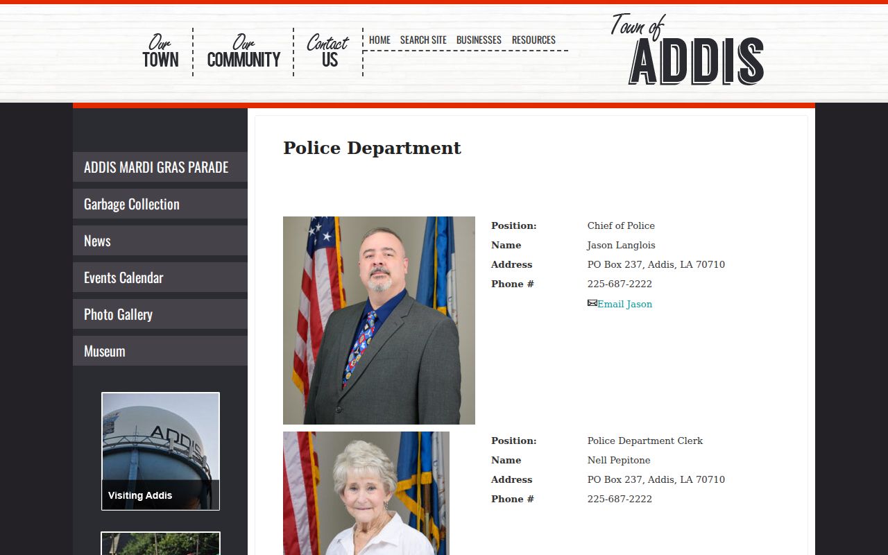 West Baton Rouge Parish Addis criminal history police request gateway