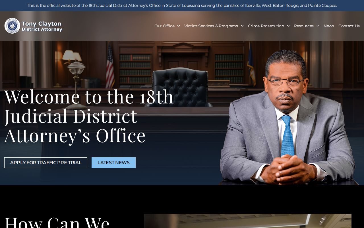 West Baton Rouge Parish Brusly criminal records 18th Judicial District Attorney