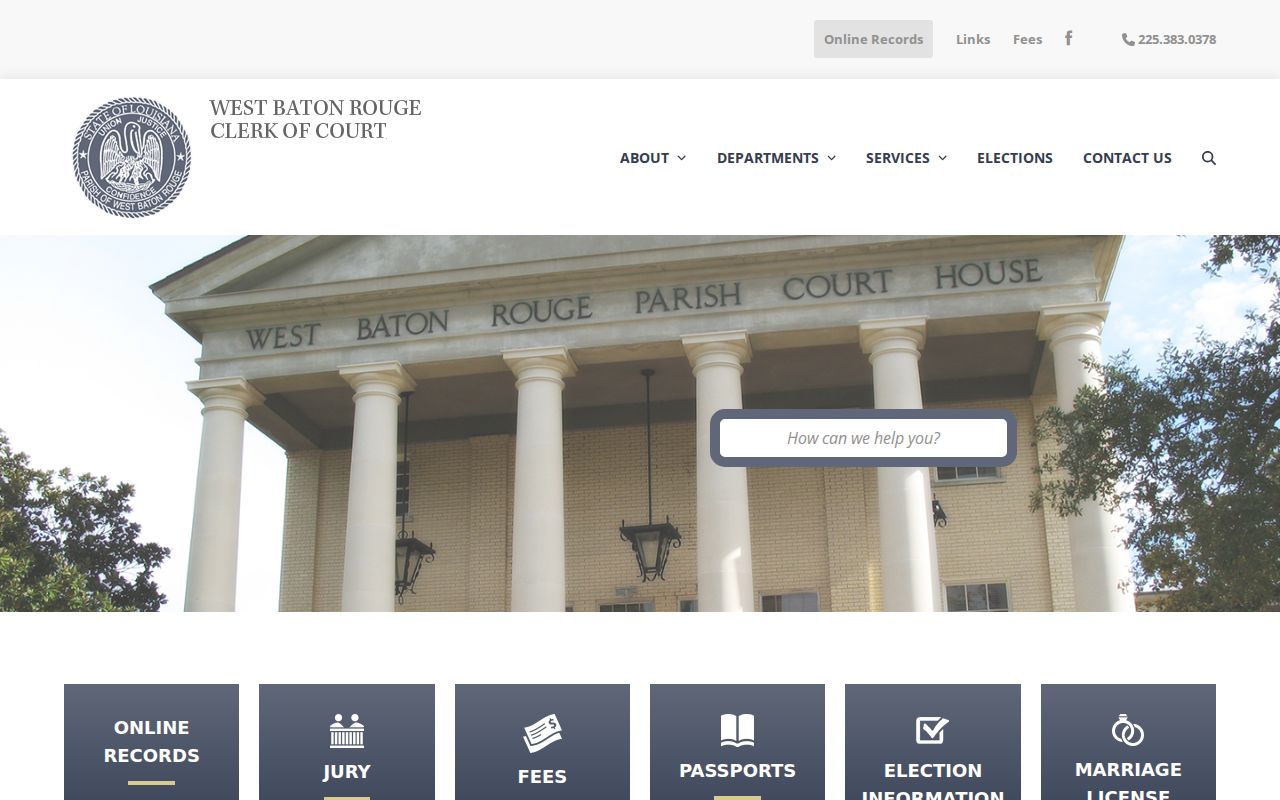 West Baton Rouge Parish court case lookup at the Clerk of Court